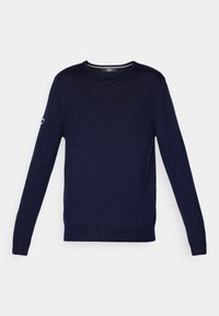 V NECK SWEATER - Striktrøje - dark navy