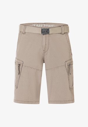 TIMEZONE, CARGO-SHORTS GÜRTEL KNIELANG REISSVERSCHLUSS REGULAR FIT - Shorts - beige