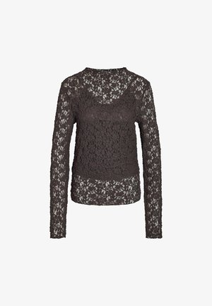 Noisy May, BLOUSE NMMIRIAM LACE - Langærmet T-shirt - chocolate brown