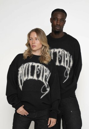 OVERSIZE NOUVEAU - Bluză de molton - black soda washed