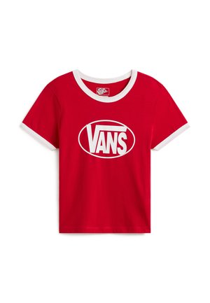 Vans, CENTER CHEST RINGER. - T-shirts print - dark red