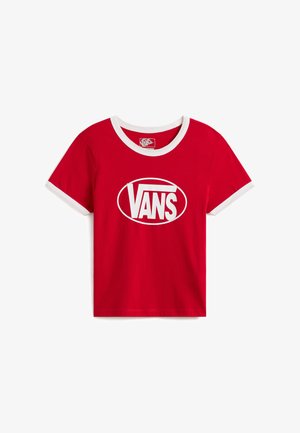 Vans, CENTER CHEST RINGER. - Camiseta estampada - dark red