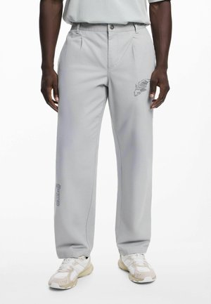 TAILORED LONG WITH- EMBROIDERY - Tygbyxor - gray