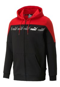 Puma - AROUND THE BLOCK - Felpa con zip - black high risk red Immagine in miniatura 1