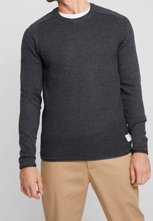 Strickpullover - mottled dark grey