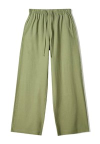 WITH AN ELASTICATED WAISTBAND - Broek - khaki