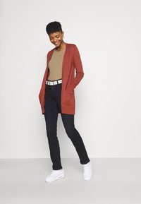 VILA VIRIL OPEN CARDIGAN - Casaco de malha - burnt henna melange