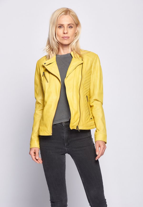 SALLY - Lederjacke - lemon