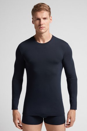 ROUND NECK - Longsleeve - blue