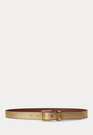 Lauren Ralph Lauren LOGO-KEEPER METALLIC LEATHER SKINNY BELT - Cinturón - modern gold-coloured