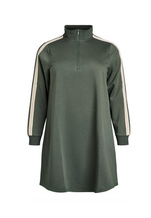 MIT HOHEM KRAGEN - Gebreide jurk - thyme