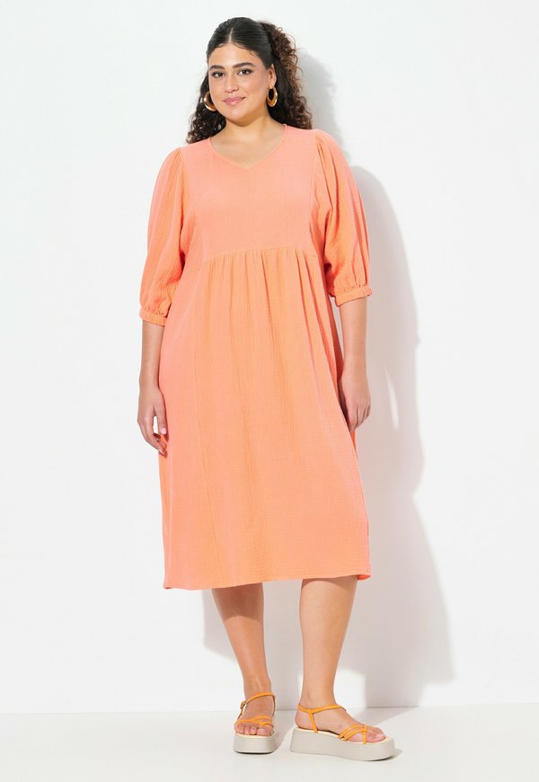 3/4 SLEEVE MIDI - Freizeitkleid - coral