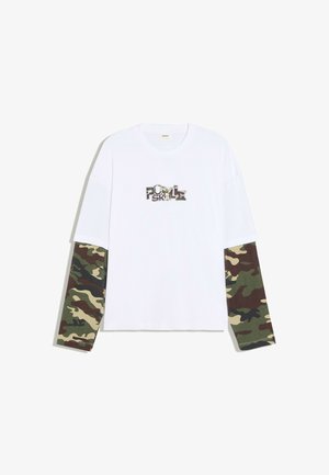 Bershka, PRINTED DOUBLE SLEEVE - T-SHIRT - Langarmshirt - white