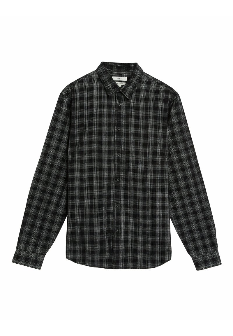 Marks & Spencer PURE COTTON CHECK CORD Camicia black/nero Zalando.it