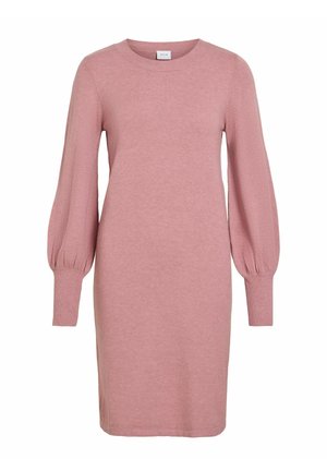 VILA, VIKERRY O-NECK KNIT DRESS - NOOS - Robe pull - nostalgia rose