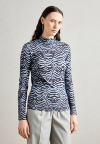 Scotch & Soda ALL OVER PRINTED MOCK NECK LONG SLEEVE - Maglietta a manica lunga - blue