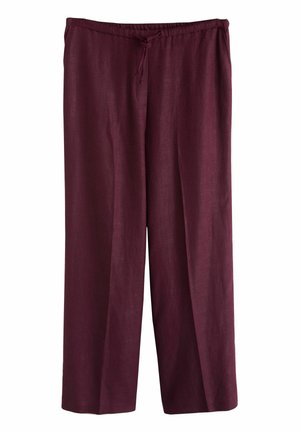 TIE WAIST WIDE LEG - Stoffhose - wine