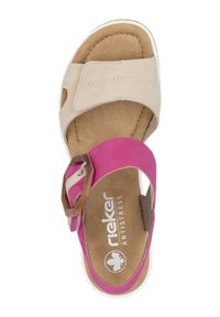 Rieker COMPENSÉE À - Sandales à plateforme - combinaison beige