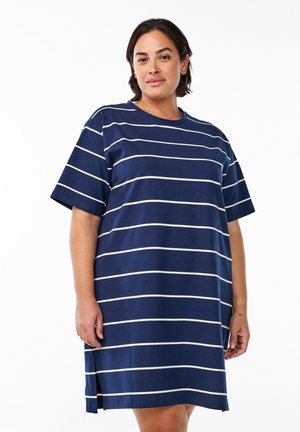 KURZES MIT STREIFEN - Robe en jersey - navy b stripe