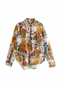 REGULAR FIT - Blúzka so zapínaním na gombíky - abstract neutral papaya print