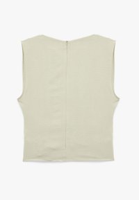 Lysgrøn ærmeløs top med rund halsudskæring og lynlås i ryggen. Fremstillet af glat, letvægtsstof med et minimalistisk design.