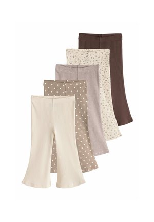 Next, REGULAR FIT - RIBBED FLARE LEGGINGS 5 PACK - Stoffhose - neutral
