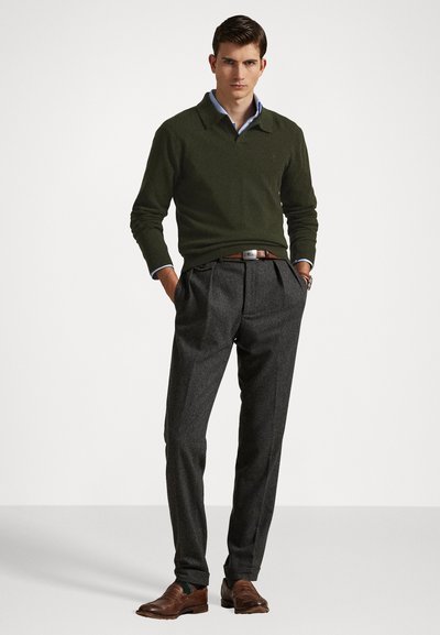 Polo Ralph Lauren WOOL JOHNNY COLLAR JUMPER - Džemperis - leaf green heather