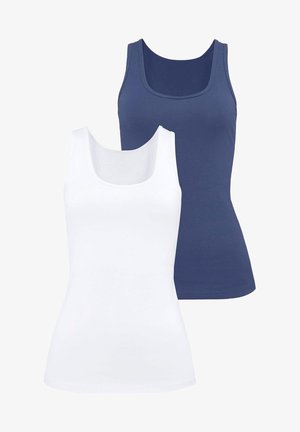 H.I.S 2 PACK - Unterhemd/-shirt - marine weiß