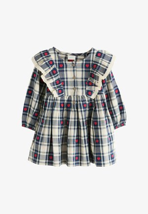 Next, REGULAR FIT - FRILL COLLAR LONG SLEEVE DRESS - Denné šaty - navy blue heart check