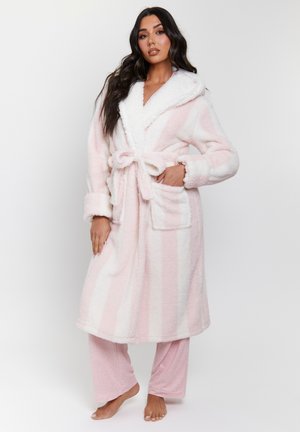 CHUNKY STRIPE MIDI HOODED - Peignoir - pink