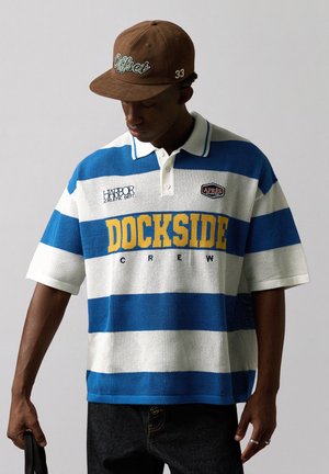 Bershka, STRIPED - POLO - Polo - blue