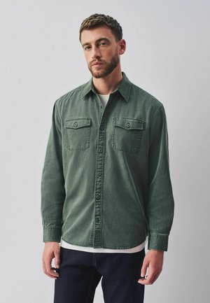 Next, GARMENT DYE WASHED LONG SLEEVE OVERSHIRT - Summer jacket - khaki green
