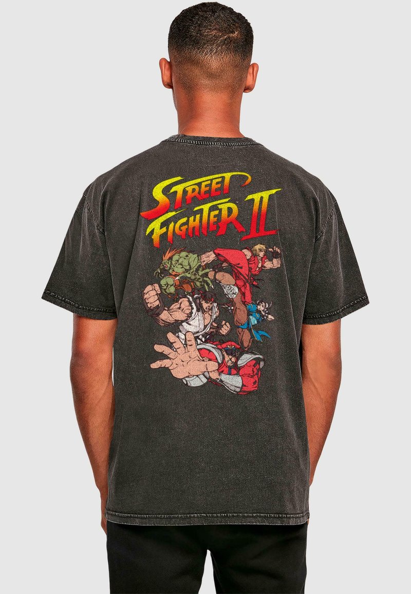 Merchcode STREETFIGHTER II ROSTER - T-shirt con stampa - black/nero