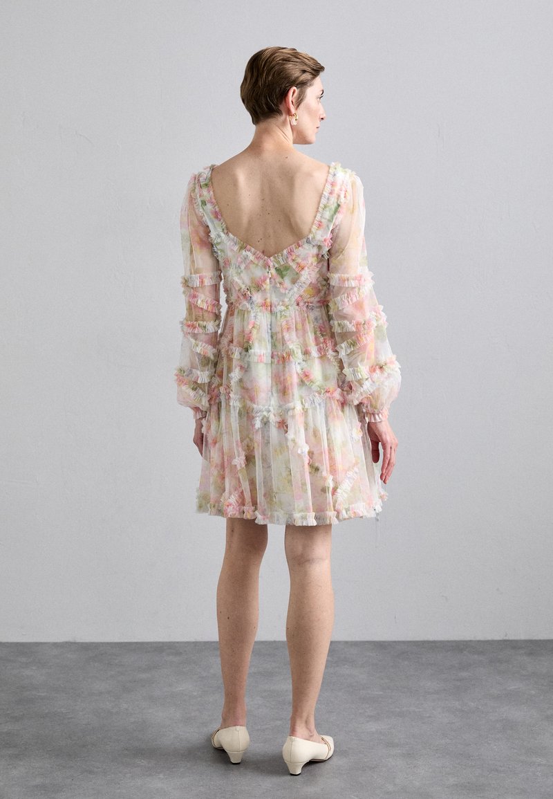 long sleeve hi lo dress Lace High-Low V-Neck Dress main image 1