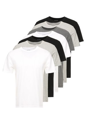 BASIC CREW 7 PACK - Camiseta básica - black/white/grey