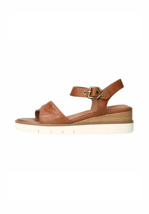 Plateausandalette - cognac