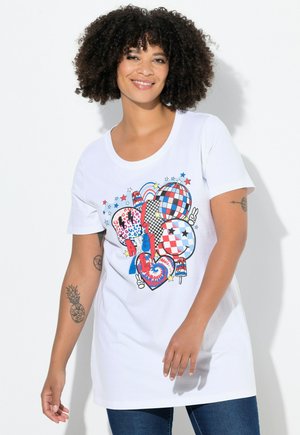 LÄNGERE PASSFORM, SMILEY-MOTIV - T-shirts print - snow white