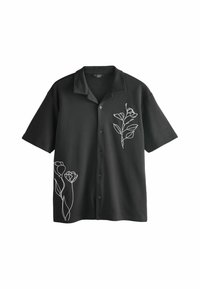 Next TEXTURED SHORT SLEEVE - Skjorter - black white print