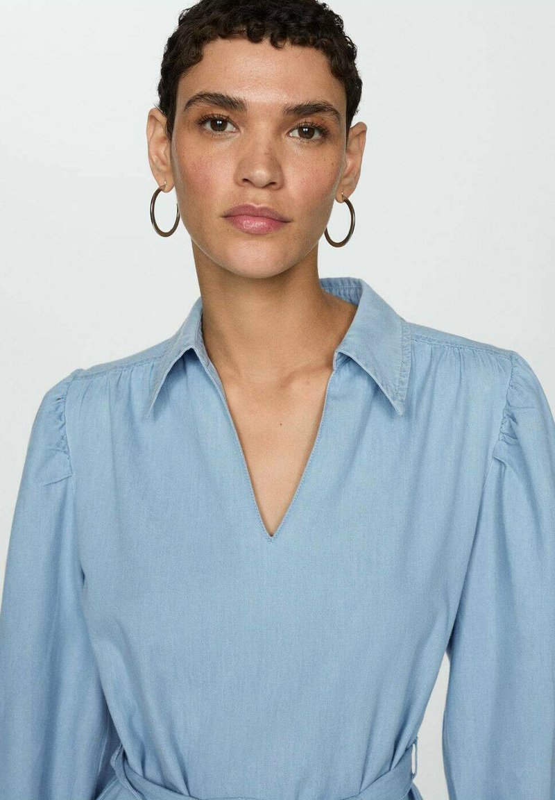 mango denim dress with puffed sleeves MANGO - Light denim dress Light blue - 6