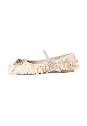 Ballerina's met enkelbandjes - beige comb