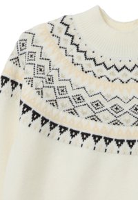 OVS REGULAR FIT WITH GEOMETRIC PATTERN - Strickpullover - white/black