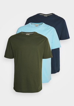 MULTI TEE AUTUMN 3 PACK - Basic T-shirt - navy, khaki, light blue