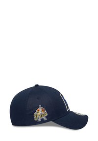 Cappellino da baseball navy con ricamo "Parigi" e design della Torre Eiffel, con visiera piatta e retro regolabile.