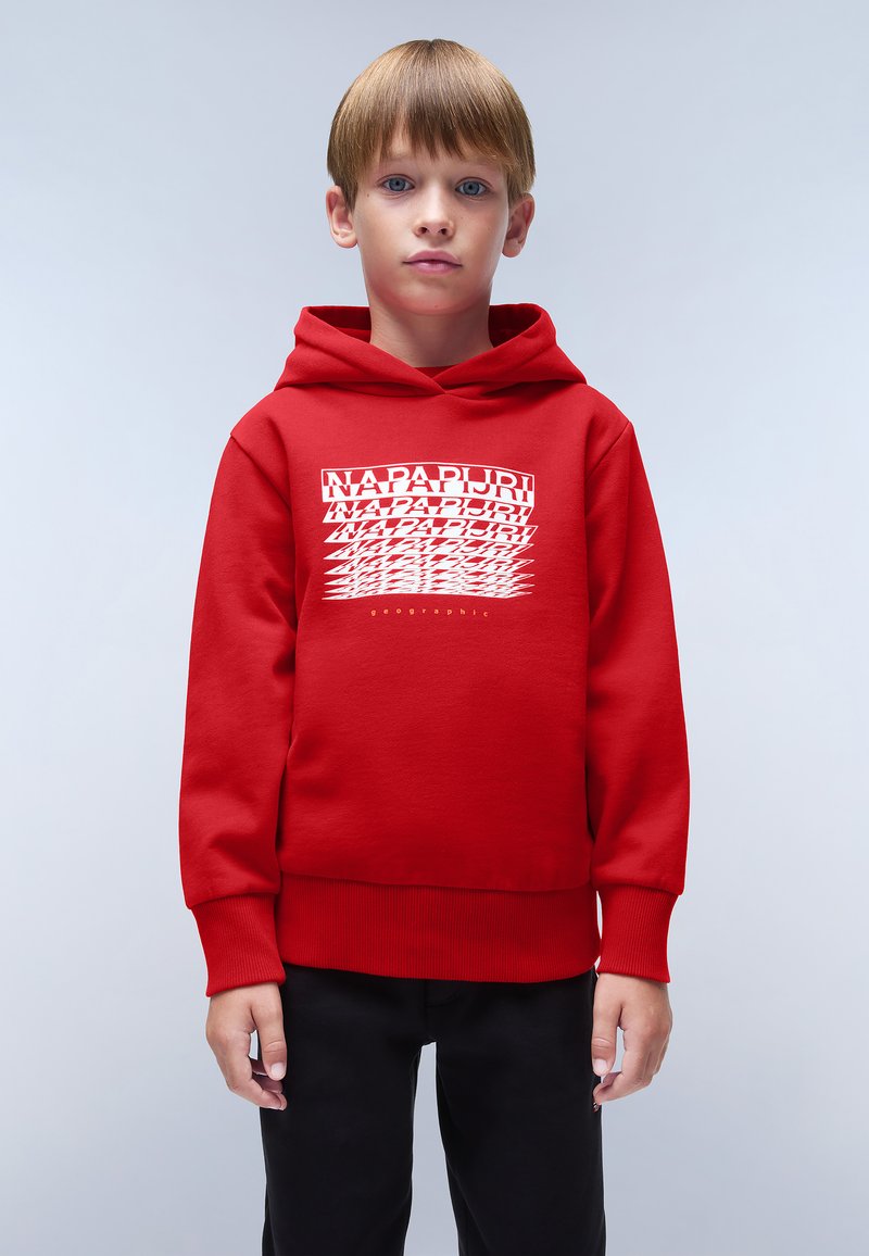 Napapijri MATS UNISEX - Felpa con cappuccio - red goji