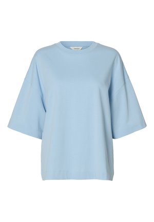 Selected, SLFCOLWOMAN OVERSIZED TEE - T-shirts basic - cashmere blue