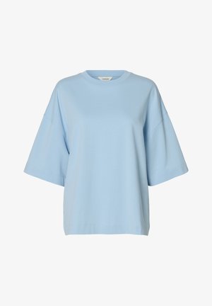 Selected, SLFCOLWOMAN OVERSIZED TEE - T-shirts basic - cashmere blue