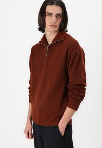 Jack & Jones JOROLLIE HALF ZIP - Pullover - dark brown