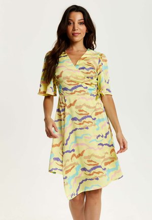 Liquorish MINI ABSTRACT PRINT WRAP - Day dress - multi coloured