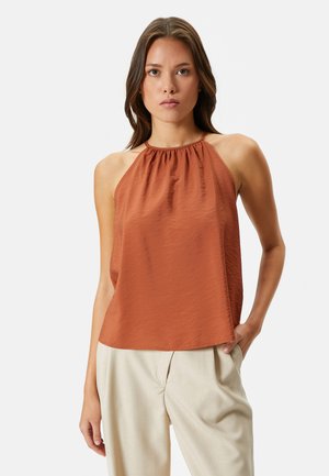 HALTER NECK TANK - Blusa - brown