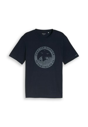 TOM TAILOR, Triko s potiskem - sky captain blue